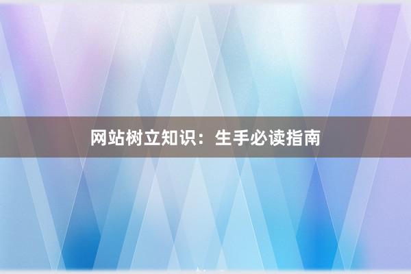 网站树立知识：生手必读指南